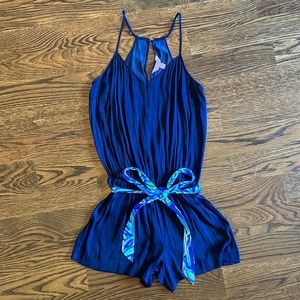 Navy Lilly Pulitzer Romper with sash belt